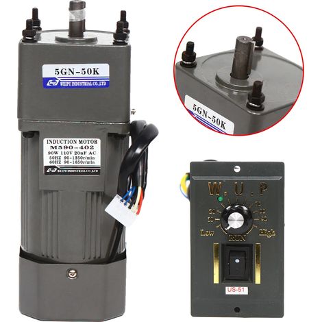 Moteur à courant alternatif, Vitesse réglable 0-27 RPM, Couple élevé 21nm (1/5)