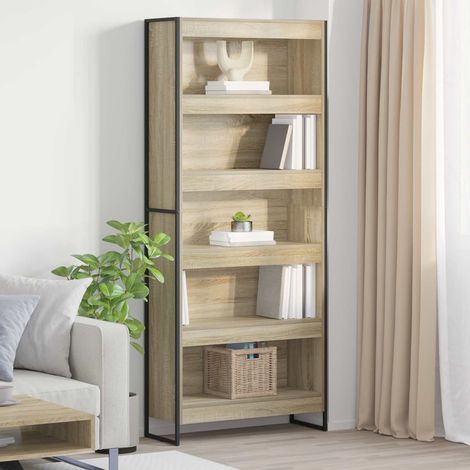 vidaXL Book Cabinet 2 pcs Sonoma 80 x 30 x 189.5 cm Engineered Wood