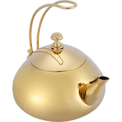 Théière Classique En Acier Inoxydable 1.5 L Avec Filtre à Feuilles De Thé En Vrac Doré-Fei Yu (1/5)