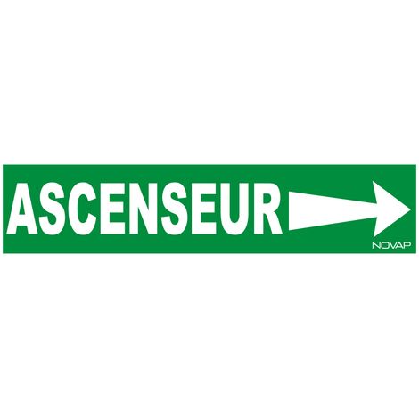 Panneau Ascenseur flèche à droite - Rigide 330x75mm - 4120065