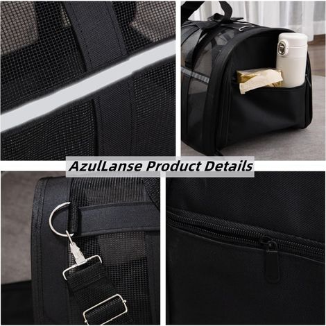 Sac de Transport pour Chat Souple pour Petit Animal 34  24  24 cm,Sac Portable Pliable et Confortable pour Petit Animal en Voyage,1 Bol Pliable