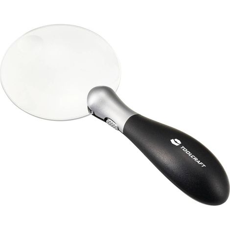 TOOLCRAFT TO-8997036 Lente d'ingrandimento portatile con illuminazione LED Ingrandimenti: 3 x, 5 x (1/5)