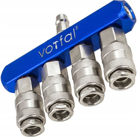 Distributeur pneumatique pour compresseur 4 voies raccord rapide 1/4