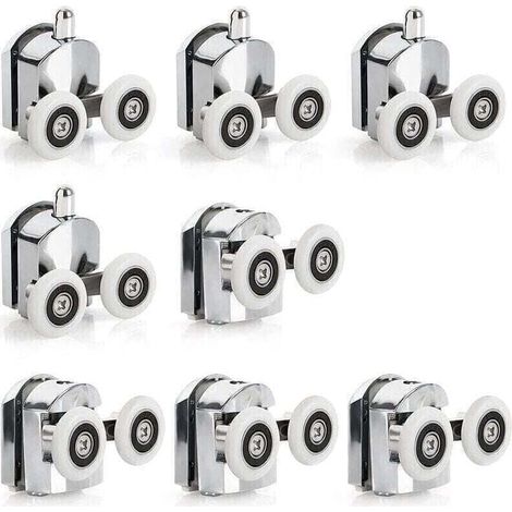 Ulisem8 Rollen für Duschschiebetüren, Zinklegierung, Duschschiebetürrolle, 23 mm Durchmesser, Zwillingsräder, Ersatz für Badezimmer (1/4)