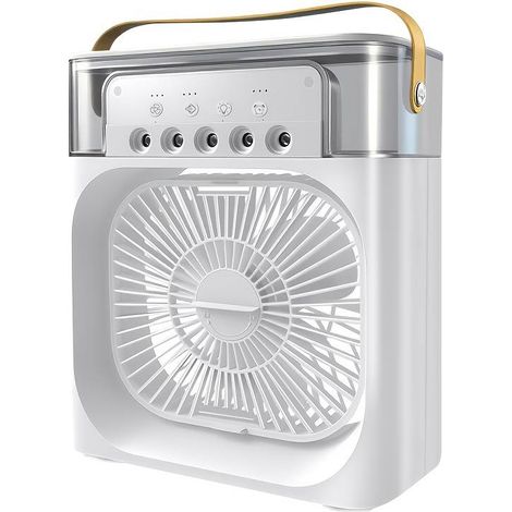 Lot de 2 ventilateurs de refroidissement portables à brancher, à 5 buses, 3 vitesses réglables, réservoir d'eau grande capacité de 590 ml (20,29 oz), 18580Ventilateur 3 en 1 de 250 mm pour le refroidi (1/5)