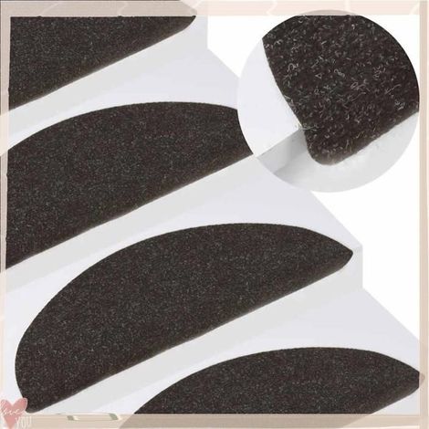 Tapis d'escalier auto-adhésifs - VINGVO - 355254 - Noir - 56x17x3 cm - Lot de 10 (1/5)