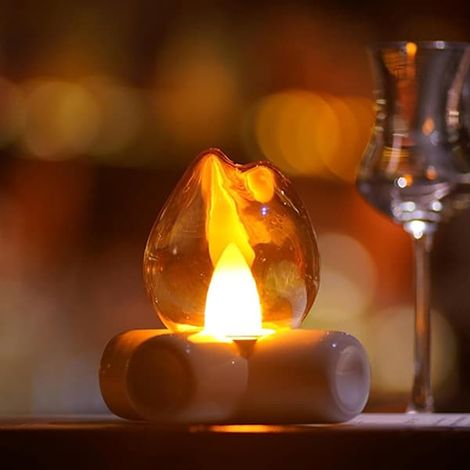 BelleRise - Veilleuse rechargeable à effet flammes vacillantes, lampe d'ambiance effet feu de camp pour maison, bar ou chambre d'enfant (1/5)