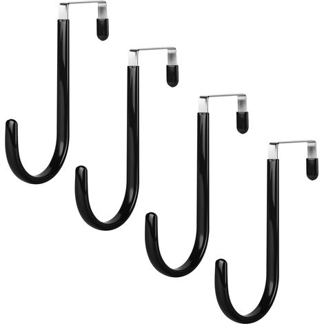 4 Crochets de Porte, Porte Manteau pour Porte(Noir) (1/5)