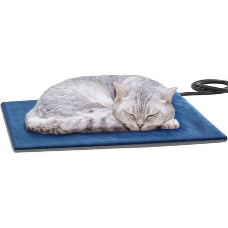 Pecute Tapis Chauffant Chat avec Voyant Lumineux, Coussin Chaton, Couverture Chauffante Chat 32×40cm, Tapis Chauffant Chien Température Constante, Anti-Mordant, Imperméable, Double Face (1/5)