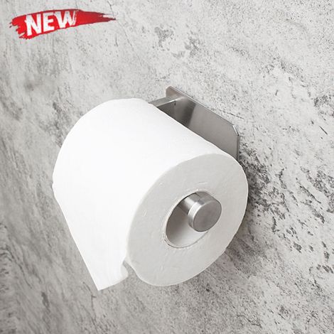 Support Adhésif Pour Papier Toilette - En Acier Inoxydable - Pour Salle De Bain Murale - 1 Pièce (1/5)