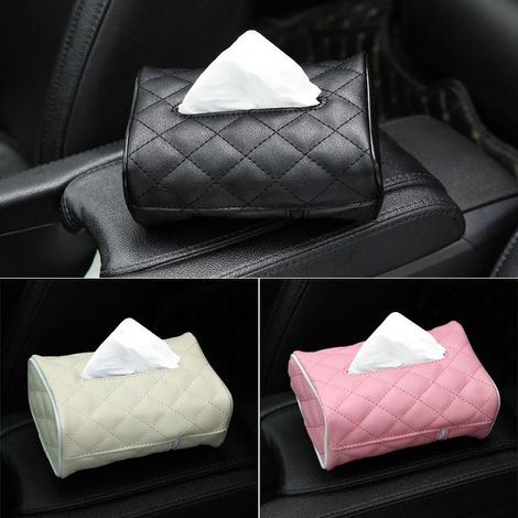 Support de mouchoirs de Voiture en Cuir synthétique pour appuie-tête de siège arrière de Voiture, boîte à mouchoirs à Suspendre pour Voiture Universelle (3pcs) (1/5)