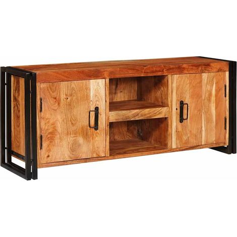 Meuble TV，Banc TV，Armoire TV Marron 120 x 30 x 50 cm Bois d'acacia massif CFW749167 (1/5)