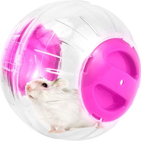 1 boule d'exercice pour hamster, 12 cm, plastique écologique, ventilation optimale, compatible tuyaux externes, pour petites cages (1/5)