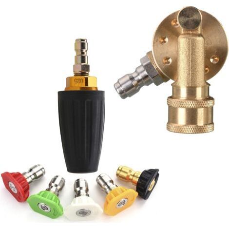 Turbo nozzle for pressure washer, swivel coupler for pressure washer nozzles, 1/4 inch (1/5)