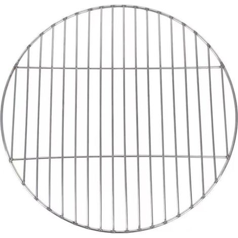 Grille de cuisson ronde en acier inoxydable - 28 cm/38 cm/43 cm - Grille de barbecue et plaque de cuisson pour camping, pique-nique et jardin - Barbecue rond en acier inoxydable avec 3 tailles (1/5)