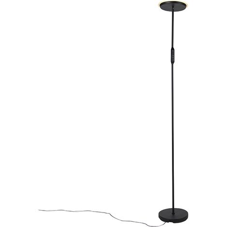 Qazqa – Lampadaire LED noir inclinable 180 cm – Intensité variable 2000 lumens – 2500 à 4000 kelvins – Pour intérieur moderne (1/5)