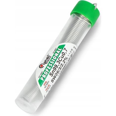 Soldadura sin plomo de 10 mm y 10 g, fundente Sn993Cu07 SW26 (1/5)