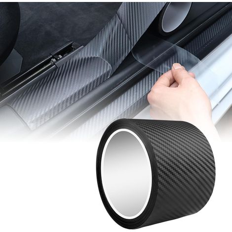 Autocollant Carbone Noir, Mperméable Bande de Seuil en Fibre Karbon, Covering Karbon Mat Résistant Aux Rayures 7cm×10m, Autocollant Seuil Porte Voiture, Bande Protection Voiture Carbone pour Moto (1/5)