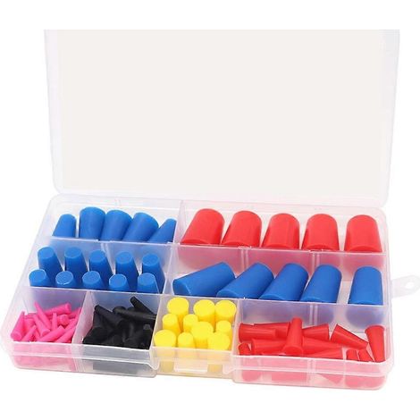Kits d'assortiment de 105 bouchons coniques en caoutchouc silicone de 1/16 po à 5/8 po pour masquer les trous pendant (1/5)