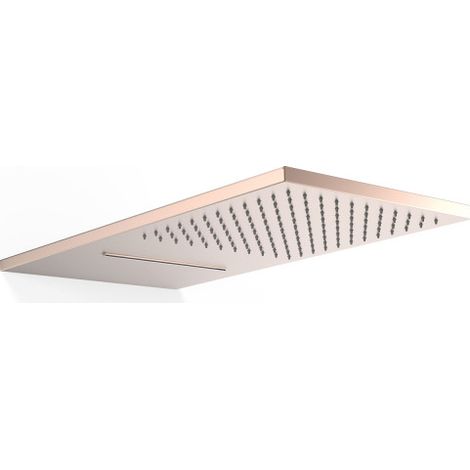 Pommeau de douche mural 2 types de jet (pluie/cascade) Or Rose Mat 24K - TRES 29990301OPM (1/2)