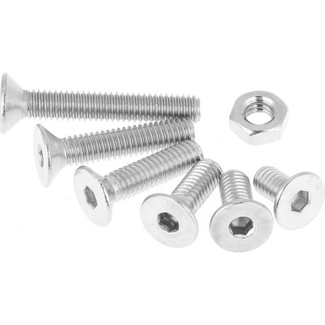 260-teiliges Set M3-Flachkopfschrauben aus Edelstahl 304 mit Sechskantmuttern und Aufbewahrungsbox (1/5)