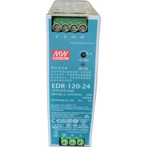 MW MEAN WELL EDR-120-24 Alimentatore Guida DIN 120W 24V 5A Input 220V e 110V
