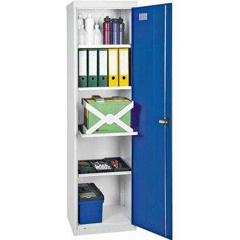 Werkzeug-/Beistellschrank H1800xB500xT500mm 4Böden lichtgrau/enzianblau STUMPF (1/5)