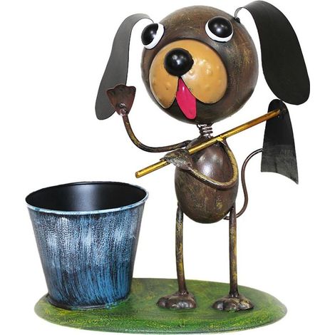 Dekoration MagicHome Mecco, Hund mit Hacke, Blech, 27x16x29 cm