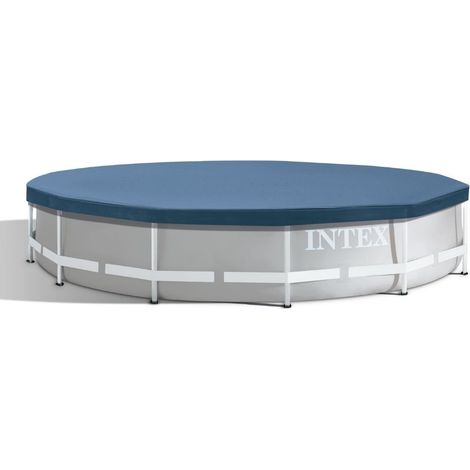 Intex – Bâche de protection piscine tubulaire ronde 3,66 m – PVC 0,175 mm – Protection contre débris et pluie – Maintien de la chaleur