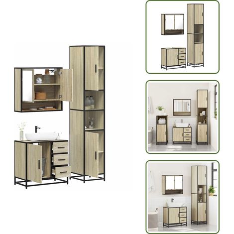 vidaXL Ensemble de meubles de salle de bain 3 pcs chêne sonoma