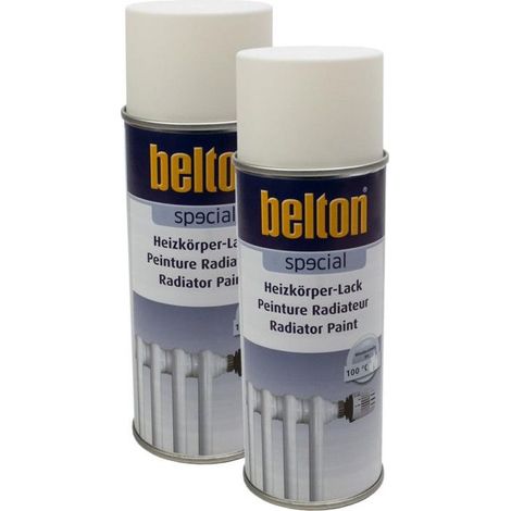 Lot 2 bombes de peinture - Blanc crème - Pour radiateur - Jusqu'à 120°C - Belton - 400ml