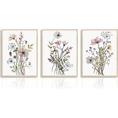 30x40 Sans Cadre Art Mural Botanique Boho. Tableau Décoration Murale Plante Rustique Ferme. Affiche Décoration Murale Fleurs Moderne Minimaliste (1/5)
