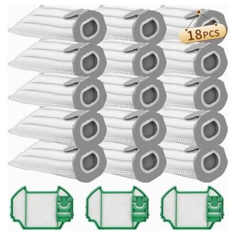 Paquete de 15 bolsas para aspiradora Vorwerk Kobold VK7, compatible con Vorwerk Kobold VK7 FP7, con 3 filtros HEPA, repuestos para la bolsa de filtro y bolsa para el polvo de repuesto. (1/5)