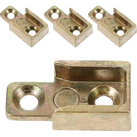 Ensemble 4 Pièces Gâche de Serrure en Alliage de Zinc Jaune N°7 Quincaillerie de Gâche Métallique pour Fenêtre à Battant Sécurité Renforcée des Fenêtres Accessoires de (1/5)