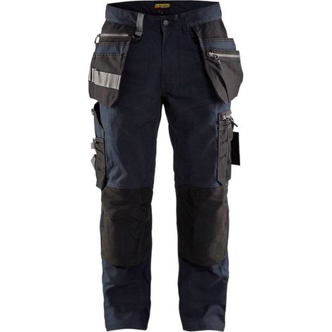 Pantaloni da lavoro elasticizzati artigianali 1590 - Blu scuro/Nero M - FR(42) - SE(C48) - Standard (1/4)