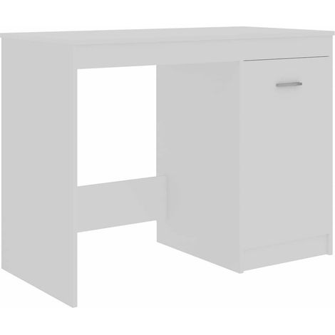 Scrivania Tavolo da ufficio Bianca 100x50x76 cm in Legno Multistrato (1/5)