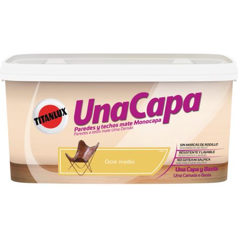 Titanlux Una Capa pintura para paredes Ocre Medio 4 L