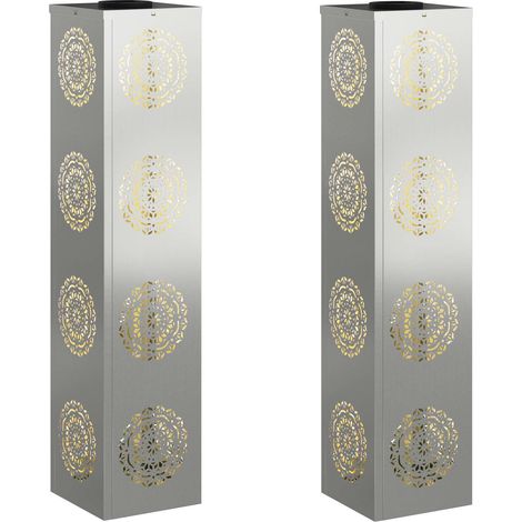 Maison Exclusive - Faro LED solare per sentieri 2 pcs Argento Acciaio zincato