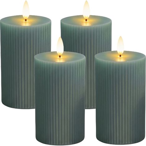 LED-Kerzen aus echtem Wachs, flammenlos, 4er-Packung