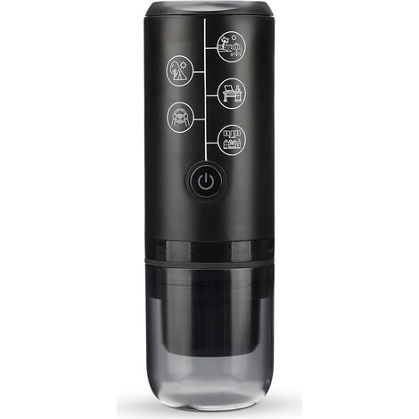 Compatible con cápsulas NESPRESSO/DolceGusto y café molido, cafetera espresso portátil 3 en 1, sin función de calentamiento, cafetera eléctrica recargable tipo C, mini cafetera, color negro. (1/5)
