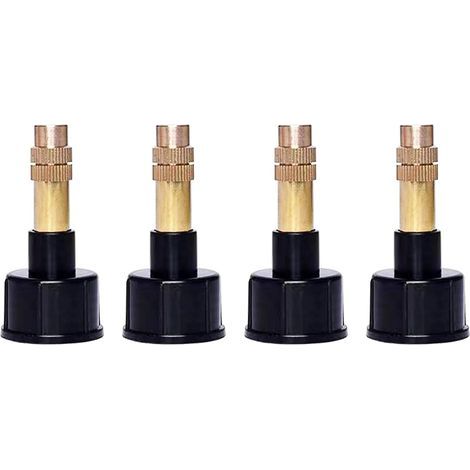 Lot de 4 buses pulvérisation pompe jardin, buse rechange en laiton, bouchon pulvérisateur à pression 16 mm, tête montage filetée ID pour brumisateur manuel 2 Noir 20mm/0.78" for 0.8-1.5L (1/5)