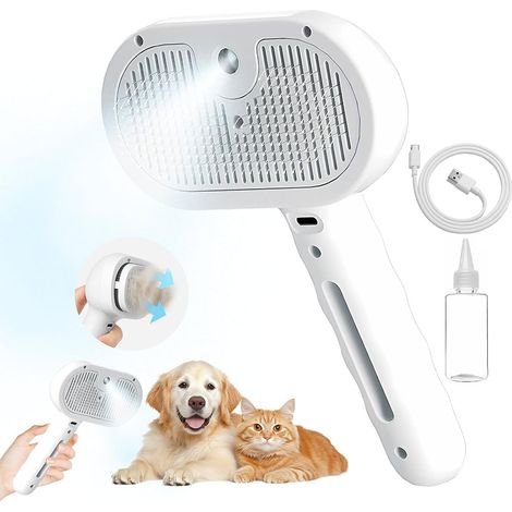 Brosse vapeur 3 en 1 Nodibs chiens/chats, ABS/acier inoxydable, chargement USB Type-C (1/5)