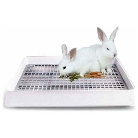 Petit bac à litière avec cage grillagée pour rats, hamsters, furets, lapins et cochons d'Inde (1/5)