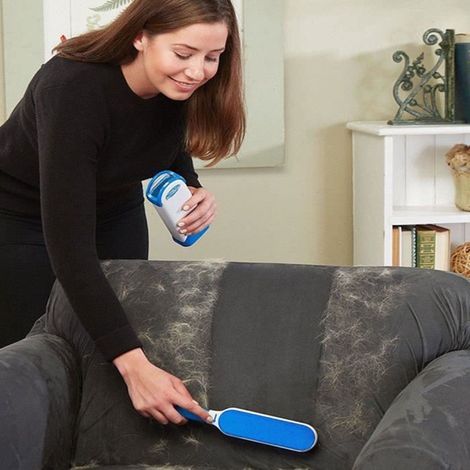 Brosse à Chien - Non spécifié - Taille de Voyage - Bleu + Blanc - Anti-mue - Autonettoyante (1/4)
