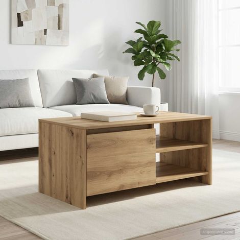 vidaXL Mesa de centro Roble artisan 102 x 50 x 45 cm (1/5)