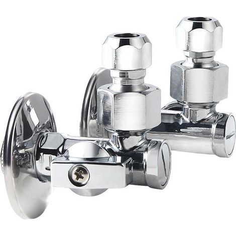 "COPPIA RUBINETTI FILTRO A SFERA SOTTOLAVABO DX/SX 1/2""""x3/8""""/Ø10 + Rosetta"