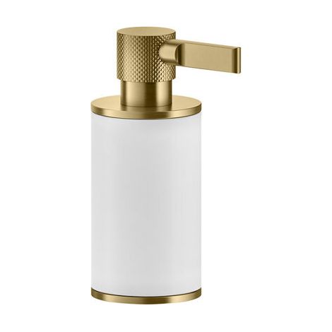 Gessi Inciso distributeur de savon sur pied, récipient blanc mat,