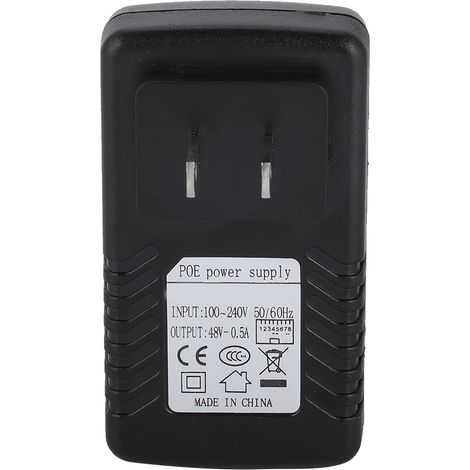 Injecteur PoE mural 48 V/0,5 A, adaptateur Ethernet, alimentation PoE pour caméra IP (100-240 V US) (1/5)
