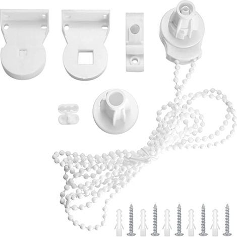 Mécanisme de commande de store enrouleur de 25 mm avec chaîne à perles de 1.9 m, Unité de commande de rideau en plastique pour kit de remplacement et de réparation de store (1/5)