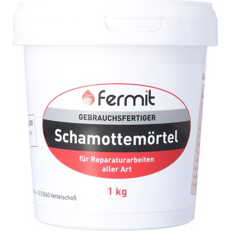 Fermit Schamottemörtel 1 kg, gebrauchsfertig, hitzebeständig bis +1600°C (1/5)